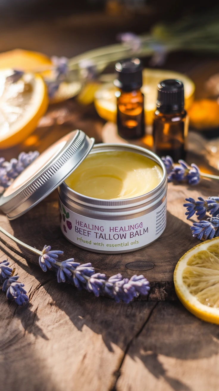 2. Healing Beef Tallow Balm with Essential Oils