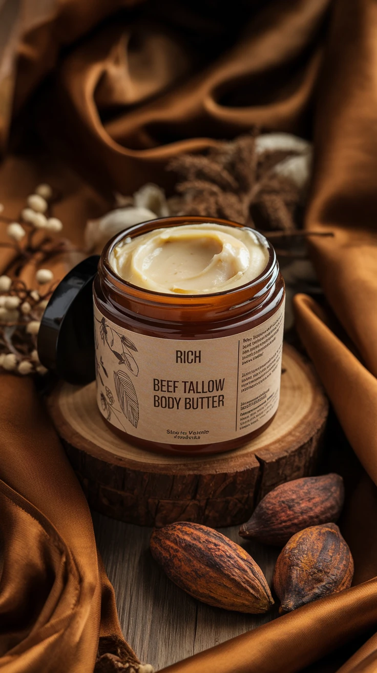 3. Beef Tallow Body Butter with Shea