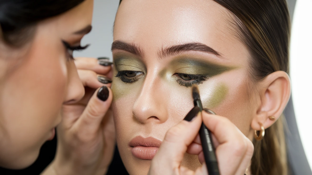 4. Creating Depth with Olive Green Crease Work