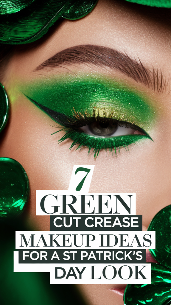 7 Green Cut Crease Makeup Ideas for a High Glam St Patricks Day Look