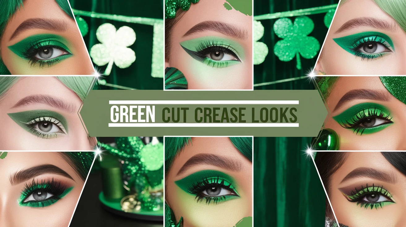 7 Green Cut Crease Makeup Ideas for a High Glam St Patricks Day Look
