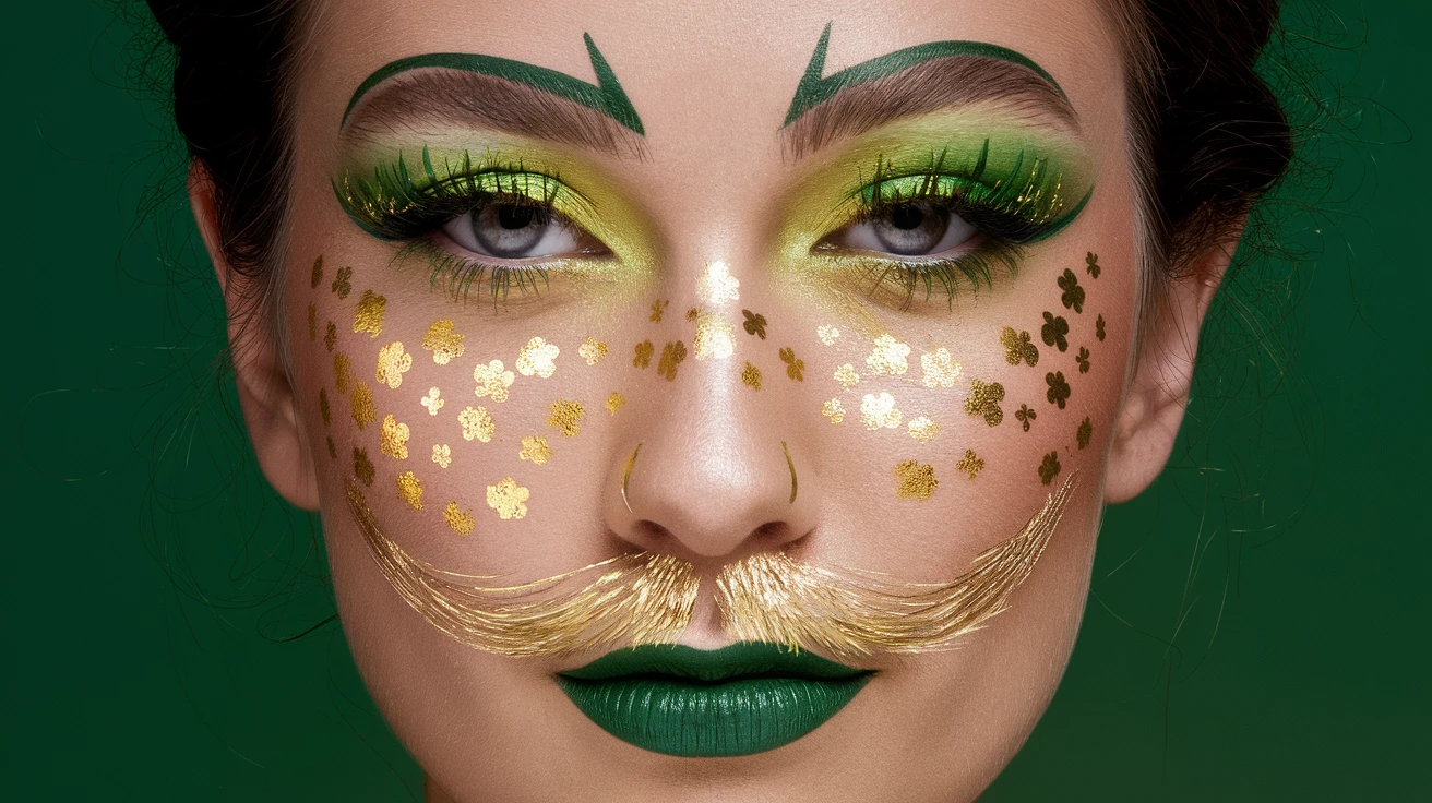Leprechaun-Inspired Gold Face Paint