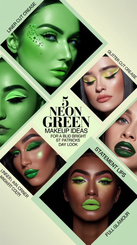 5 Neon Green Makeup Ideas for a Bold and Bright St Patricks Day Look