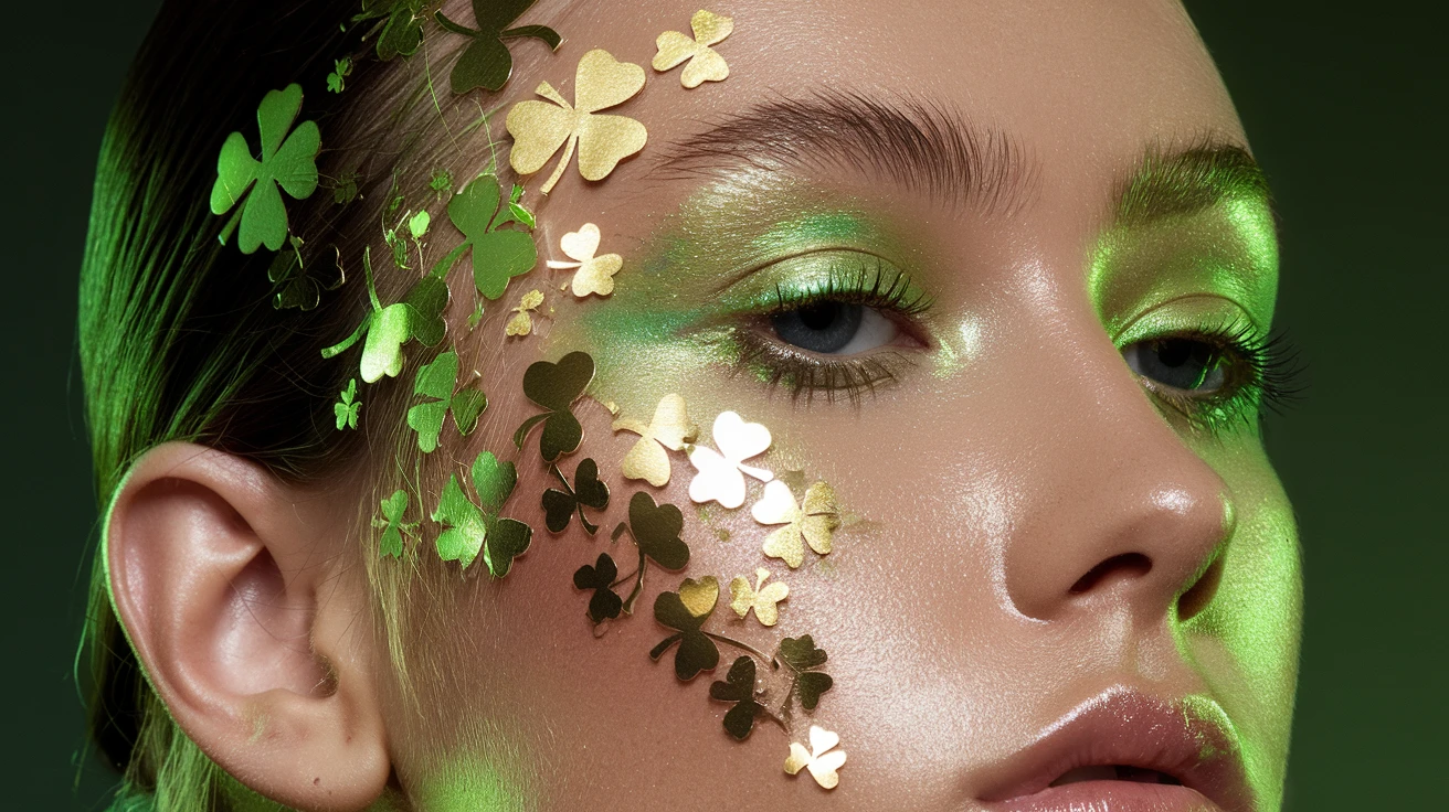 Shamrock Gold Foil Face Art