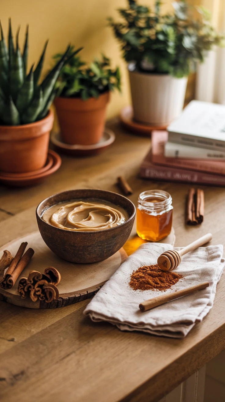 1. Honey and Cinnamon Anti-Acne Mask