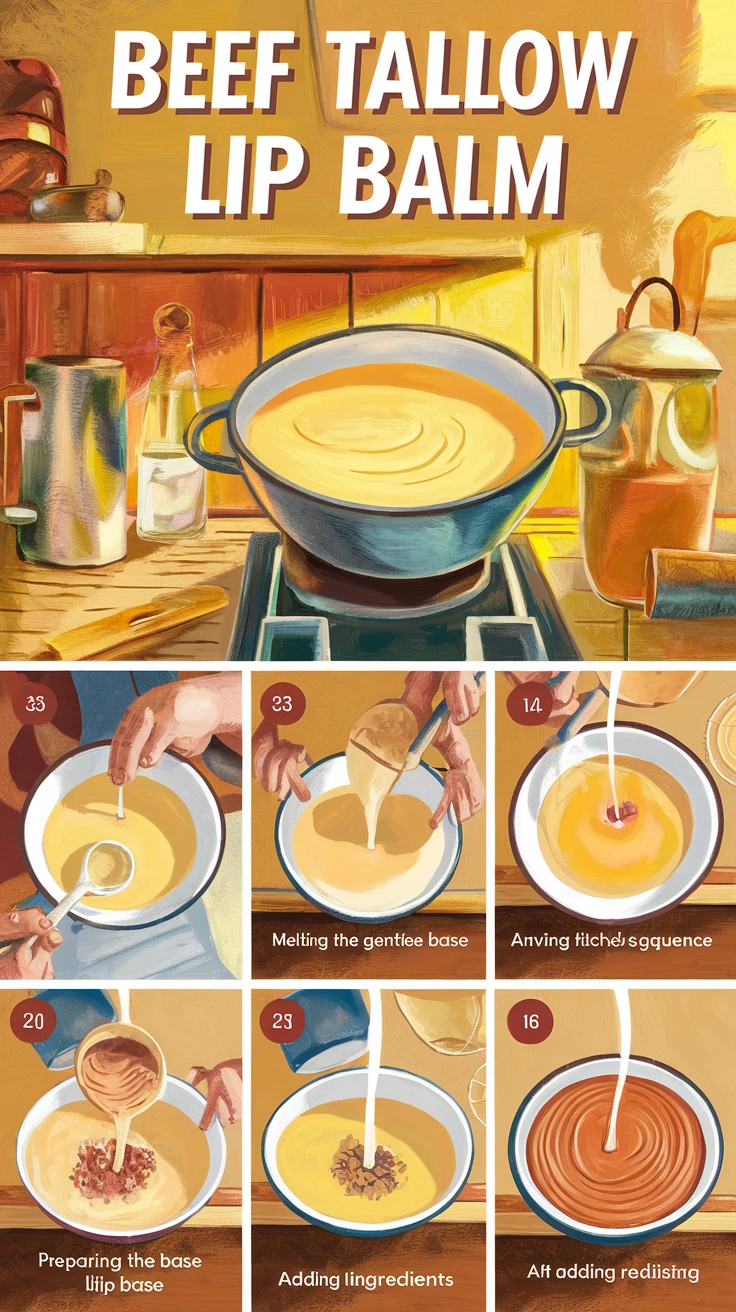 Step-by-Step Beef Tallow Lip Balm Recipe