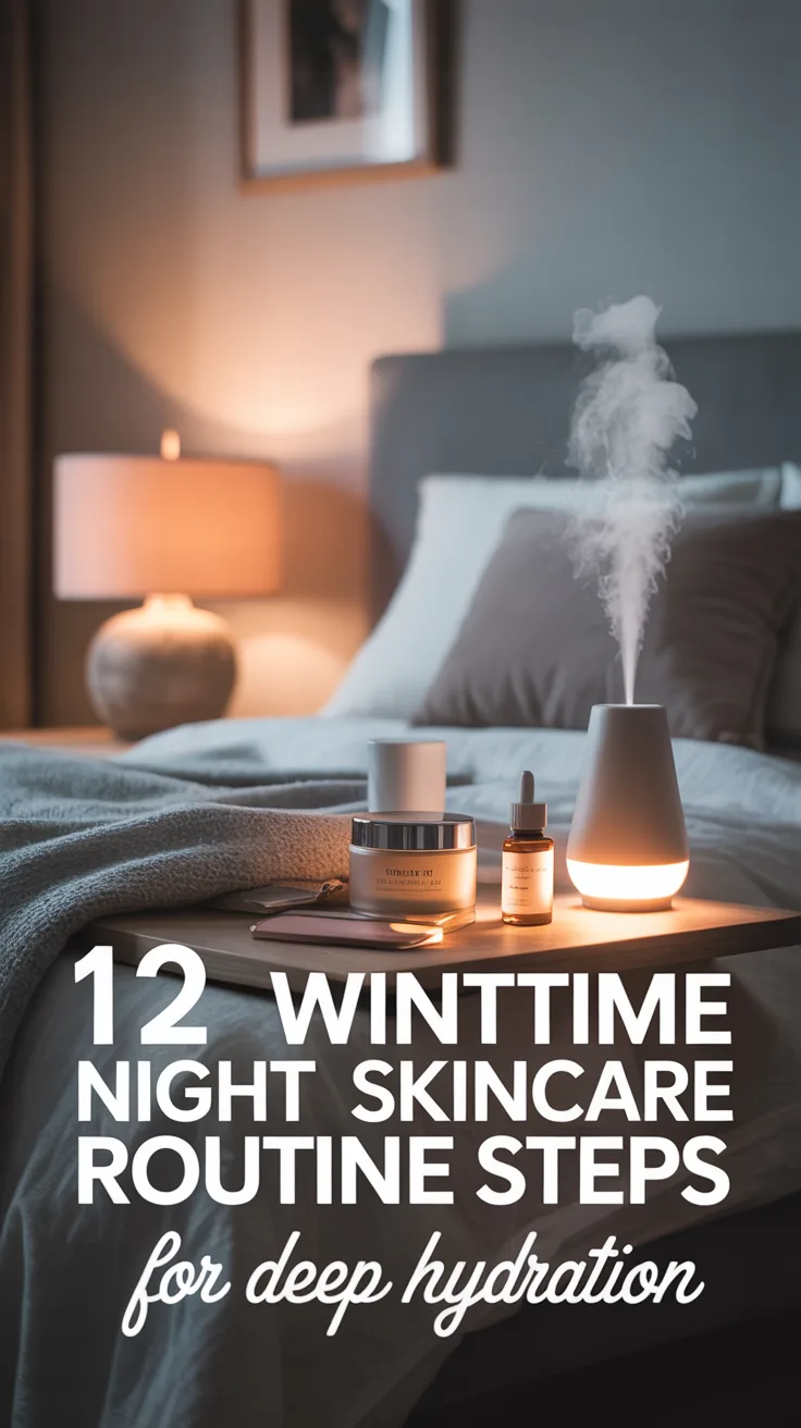 12 Winter Nighttime Skincare Routine Steps for Deep Hydration – Pinterest image