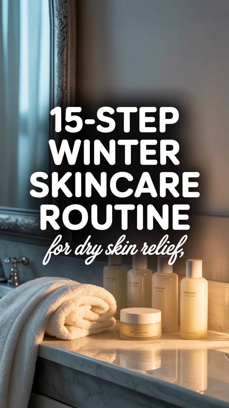 15-Step Winter Skincare Routine for Dry Skin Relief – Pinterest image