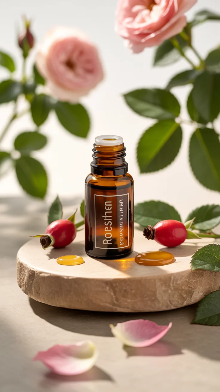 5. Rosehip Essential Oil: The Collagen Booster