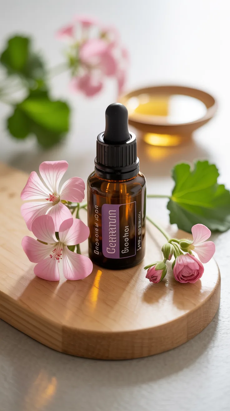 7. Geranium Essential Oil: The Skin Balancer