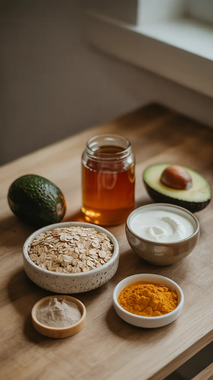 Essential Ingredients for DIY Face Masks illustrative image