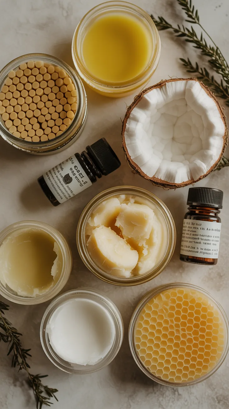 Essential Ingredients for DIY Lip Balm illustrative image