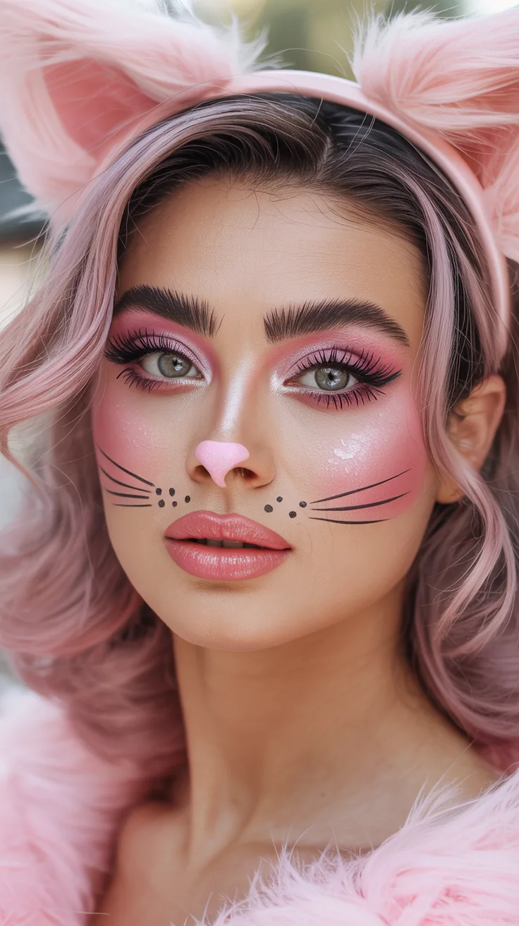 2. Soft Pink Kitty Makeup