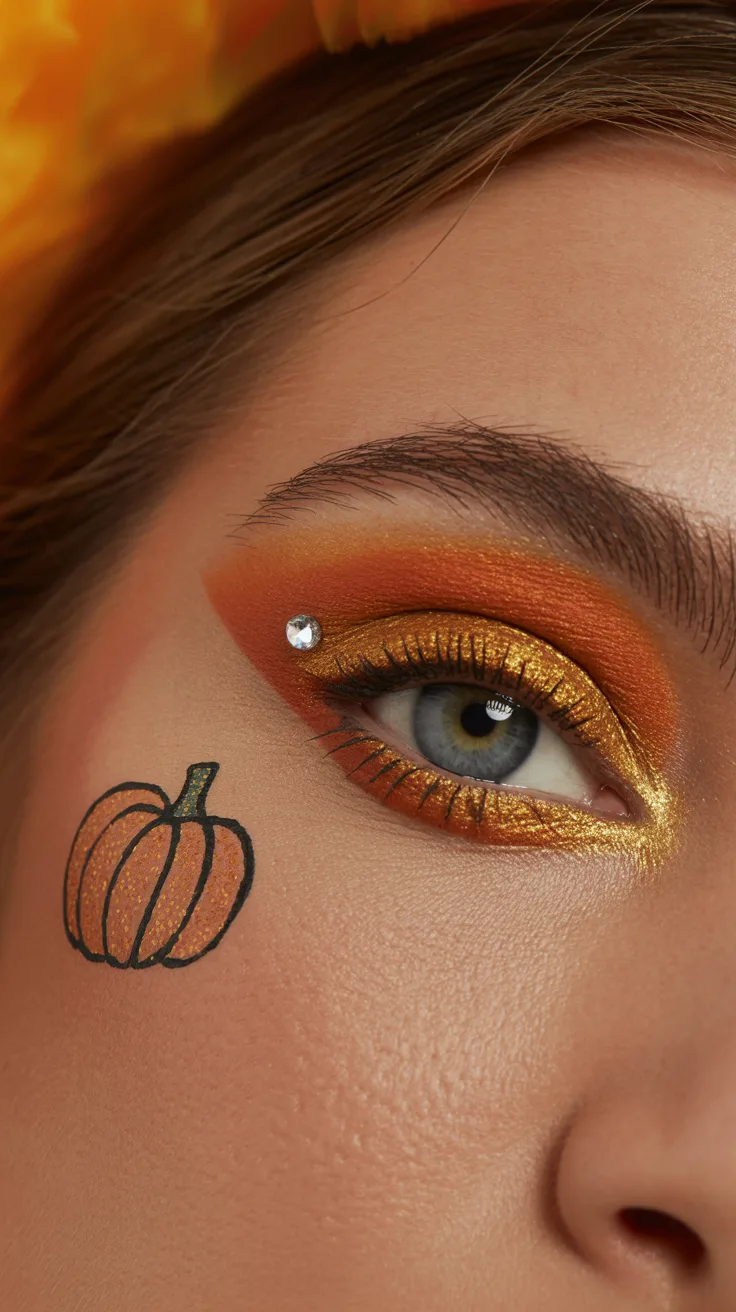 2. Sparkly Pumpkin Accent Eyes