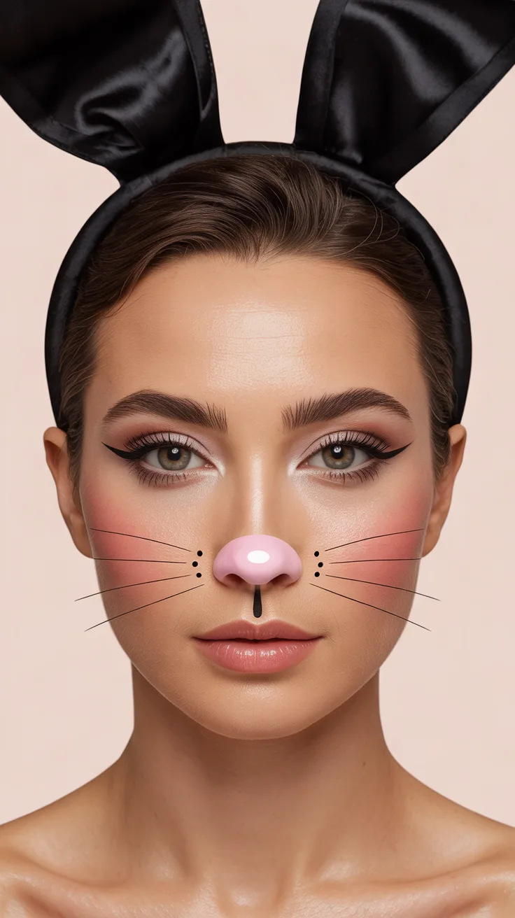 1. Classic Pink Nose and Whiskers Look