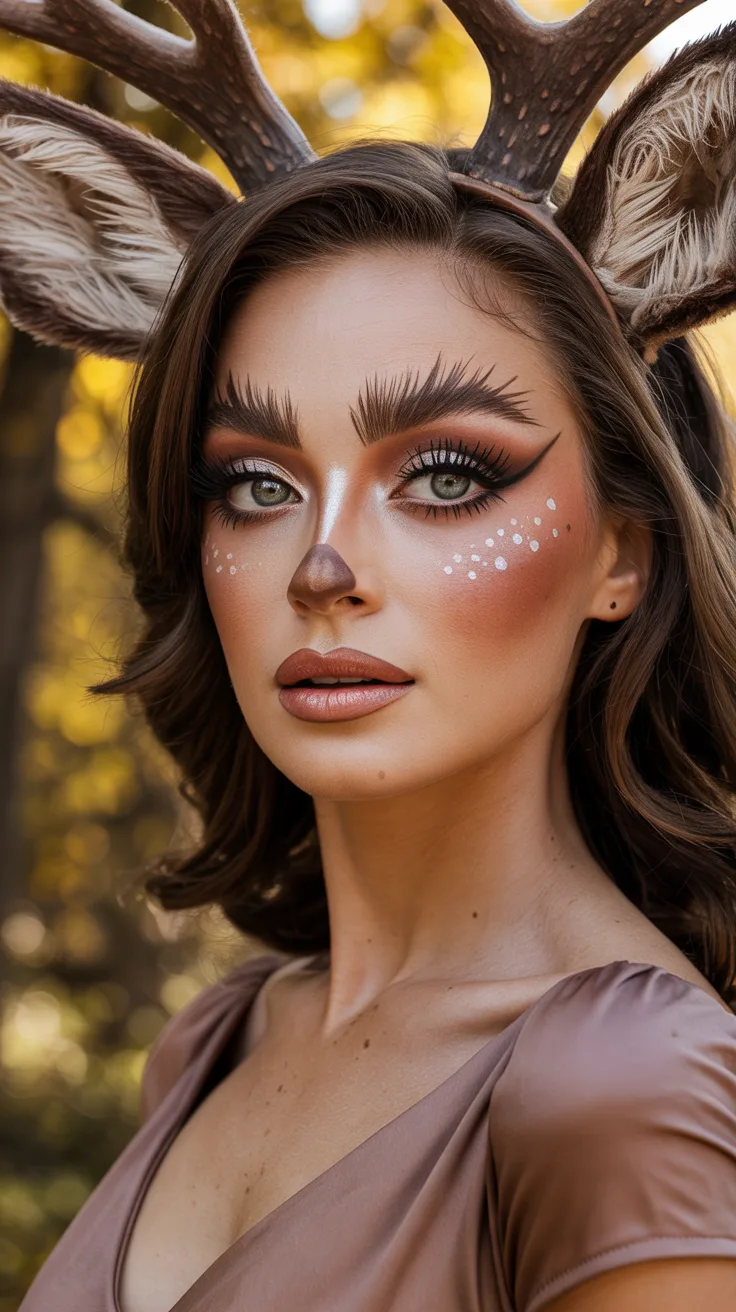 1. Sultry Doe-Eyed Deer Makeup